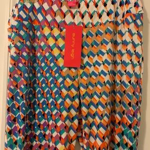 Sunny Leigh Kubrick geometric retro style palazzo stretch pants